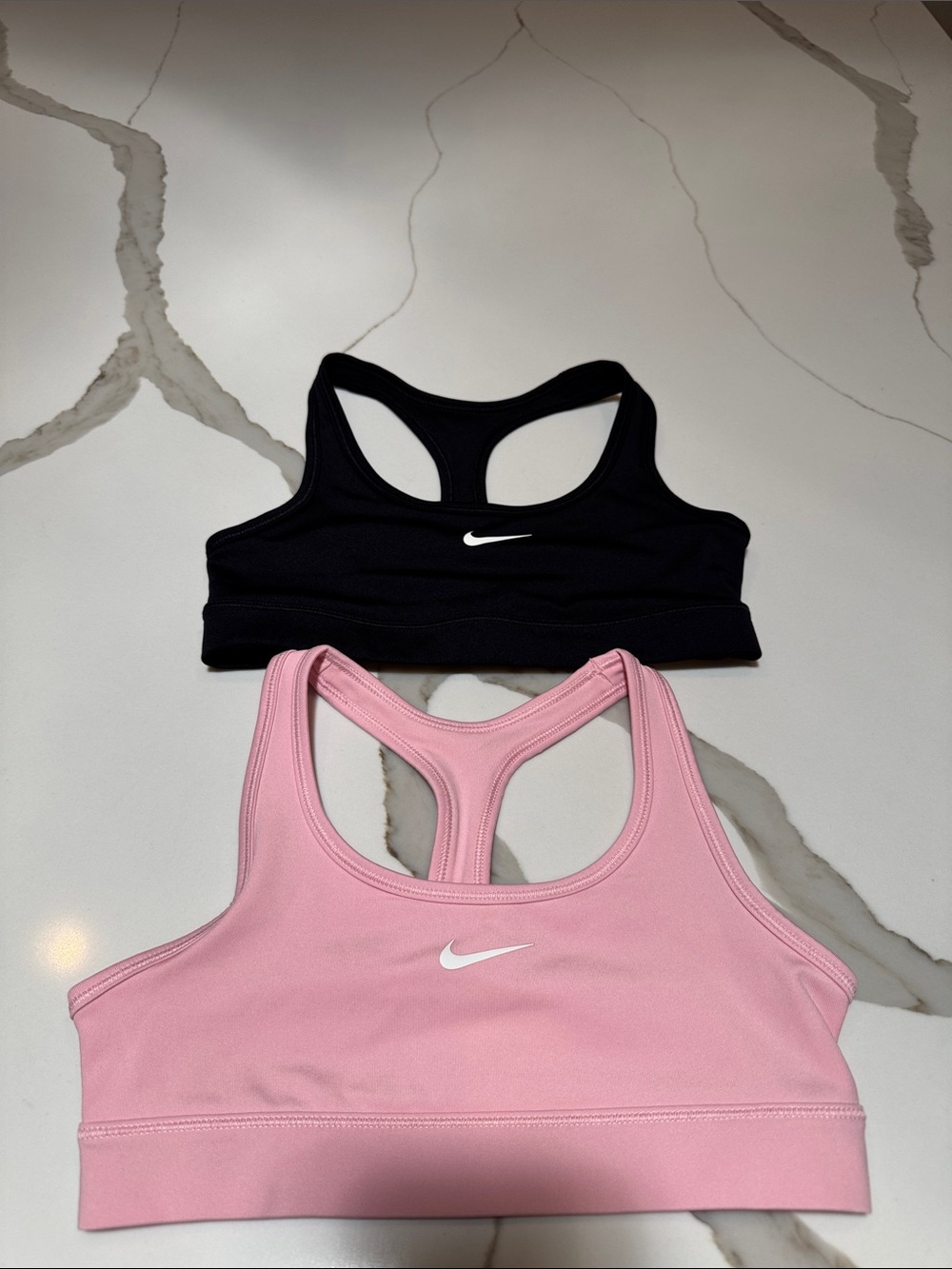 Girls Nike Fri-Fit Racerback Sports Bras in Pink and Black Bundle size Small